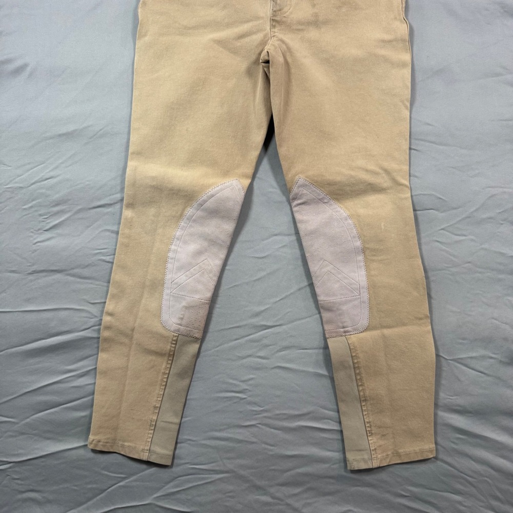Ariat Heritage Equestrian Riding Breeches Knee Patch Pants Tan Youth Sz 12 - Picture 3 of 8